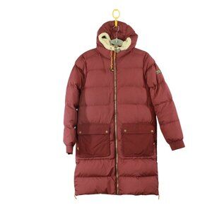 LL Bean Classic Down Coat Size M Red Sherpa Lined Gorpcore Technical Winter
